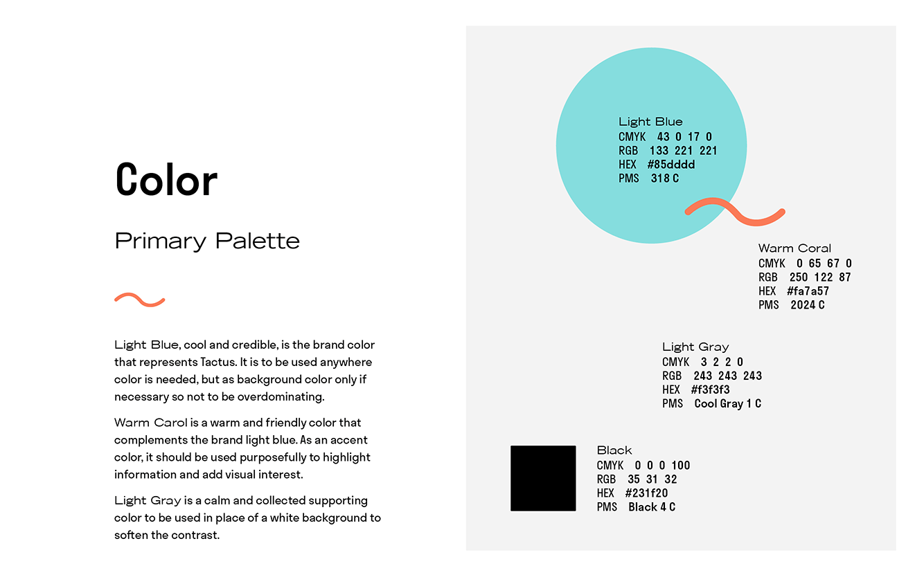 Page on brand colors in brand guideline